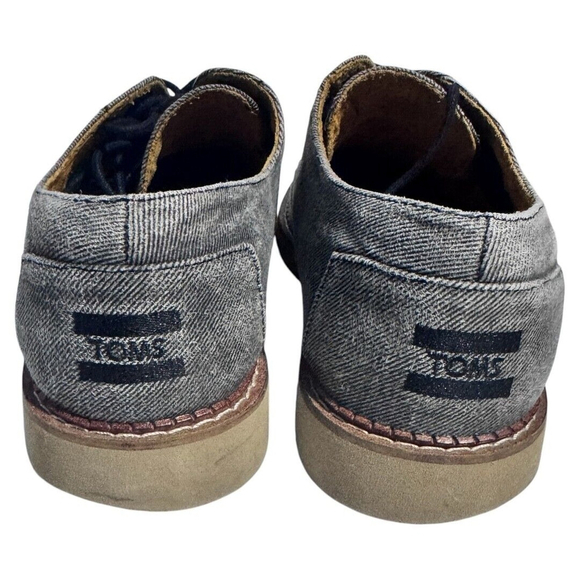 TOMS Brogue Canvas Oxford Wingtip Shoes Men's 9M Dark Gray Denim Casual Lace Up - Picture 5 of 5